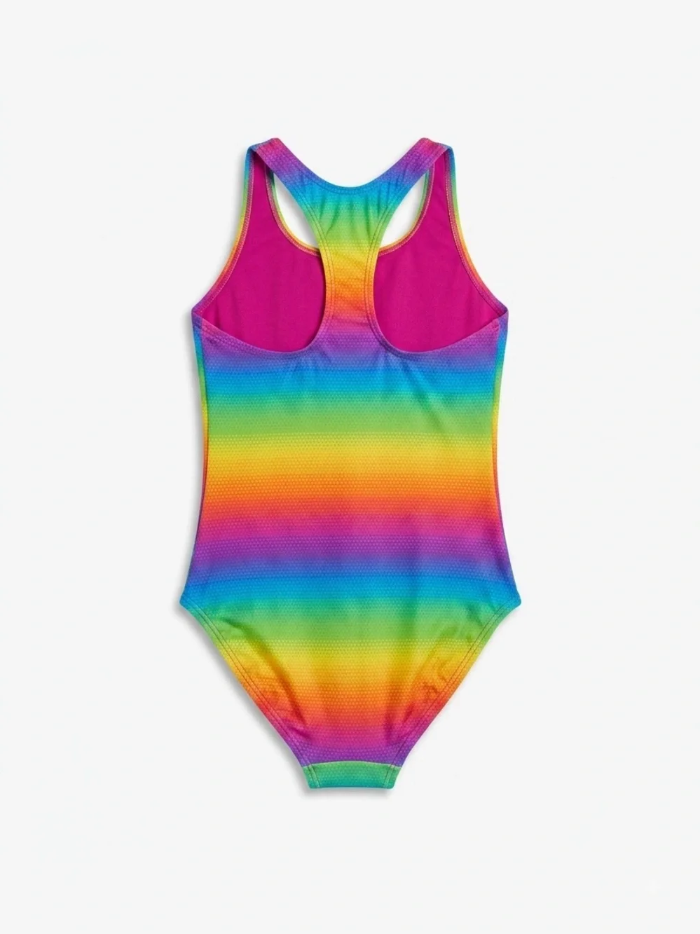 Speedo Pink One-Piece Swimsuit with Multicolor Gradient Trim Girls Size 14 Small